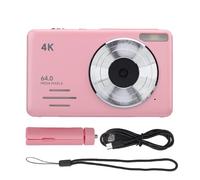 ZenithAur 64MP Digital Camera with 4K Video Recording, 18X Digital Zoom, and 2.88 Inch Screen, Compact Point and Shoot Camera for Travel and Content Creation (Pink)