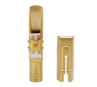 ZenithAur Alto Saxophone Mouthpiece with Protective Metal Cap and Beginners Delivers Bright Focused Tone Gold Plated Brass Construction 8C