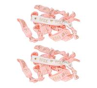 ZenithAur Bachelorette Party Favors 22Pcs Bride Tribe Hair Ties, Polyester Bridesmaid Hair Bands Wristbands for Wedding or Hen Party Decoration, Pinky White (Pink White HM2242302)