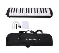 ZenithAur Beginner Melodica Instrument with 32 Piano Style Keys, includes Carrying Case, Long Blowpipe and Short Mouthpiece, a complete 32 Keys Melodica Kit (Black)
