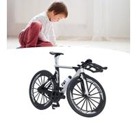 ZenithAur Black Racing Bike Model with Sliding Steering for Kids Play and Collections Decoration, Develops Hands On Ability, Sturdy Alloy Bike Toy Design (Black White)