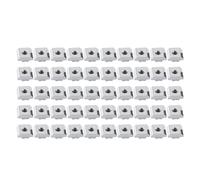 ZenithAur Carbon Steel Sliding Fastener 50 Count M5 Thread, Coated T Slot Nut Drop in Type for 2020 Series 6mm Groove European Aluminum Extrusion (European Standard Type 30-M6)