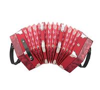 ZenithAur Concertina Accordion Musical Instrument for Beginners and Enthusiasts, a 20 Button Concertina with Carrying Bag for Easy Transport (Red)