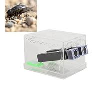 ZenithAur Cricket Keeper with Tubes for Live Housing, Clear Acrylic Cricket Habitat with Feeding Station and Pull Out Tray for Easy Cleaning Home Office Cricket Box (Large 30x24cm/11.81x9.44in)