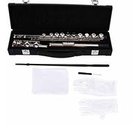 ZenithAur Cupronickel Flute Assembly Kit Including Gloves and Cleaning Stick for Aspiring Musicians, Mellow Tone for Symphony Performance, C Tone 16 Closed Hole Wind Instrument