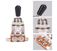 ZenithAur Electric Guitar Toggle Switch with mounting hardware, a 3 position Guitar Pickup Selector designed as a Guitar Switch Replacement Part for Gibson Les Paul (Silver)