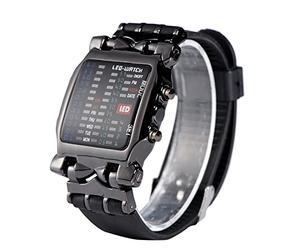 ZenithAur Electronic Binary Watch Designed for Daily schedules, This Men Women LED Watch Provides time, Date, and W isplay with a Secure Comfortable pin Buckle Strap