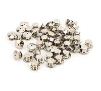 ZenithAur Flat Hat Pin Backs for Collecting, 50 Count Brass 7x10mm Size, Spring Loaded Name Tag Pin Fastener for Uniforms, Secure Bag Pin Holders for Backpacks (Champagne)