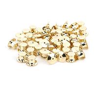 ZenithAur Flat Hat Pin Backs for Collecting, 50 Count Brass 7x10mm Size, Spring Loaded Name Tag Pin Fastener for Uniforms, Secure Bag Pin Holders for Backpacks (Gold)