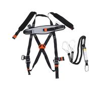 ZenithAur Full Body Harness with 2500kg Breaking Force and Adjustable 80-120cm Belt, 5 Point Safety Harness with Alloy Steel Hooks for Construction Work