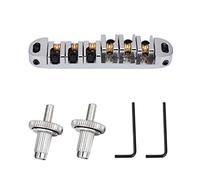 ZenithAur Guitar Roller Bridge Tune O Matic Roller Bridge Replacement Part for 6 String Electric Guitars LP Style Guitar Bridge Improves Tuning Stability (Silver)