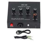 ZenithAur Home Sound Power Amplifier with 60db Gain, Microphone Amplifier with 3-Band EQ for Dynamic and Condenser Mics, Balanced XLR, 6.5mm, 3.5mm I/O for Karaoke