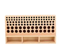 ZenithAur Leather Working Storage Rack with 98 Holes, a Wooden Leather Craft Organizer and Desktop Punch Tool Holder Box for leathercraft, Stamping and Modeling Tools
