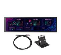 ZenithAur PC Sensor Panel Display with Type C Connectivity 1920x480 Resolution 60Hz and 360 Degree Rotation for/RPi Systems for CPU GPU Data Display (Black)