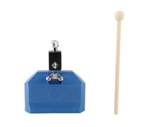ZenithAur Percussion Jam Block in Blue with an Integrated Side Mount Clamp, essential Drum Kit Parts for adding a new layer of sound for Latin music styles (Blue)
