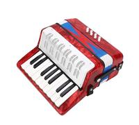 ZenithAur Piano Accordion for Beginners, 17 Key 8 Bass Lightweight Concertina Musical Instrument with Manual, Ideal for Kids and Students (Red)