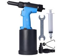 ZenithAur Pneumatic Rivet Gun with 18500N Pulling Force, 26mm Stroke for 4.8-6.4mm Aluminum, Iron, and Stainless Steel Rivets for Cabinet Manufacturing