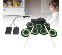 ZenithAur Portable Electronic Drum Set with Realistic Foot Pedals and Headphone Jack for Kids and Beginners Music Learning, a Roll Up Drum Practice Pad for Coordination