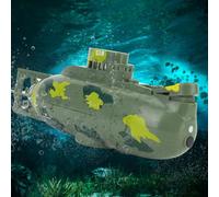 ZenithAur RC Submarine Toy, Mini Remote Control Submarine for Kids Fun and Learning, 6 Channel Water Diving RC Toy for Indoor Bathtub and Tank Play (Green)