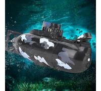ZenithAur RC Submarine Toy, Mini Remote Control Submarine for Kids Fun and Learning, 6 Channel Water Diving RC Toy for Indoor Bathtub and Tank Play (Black)