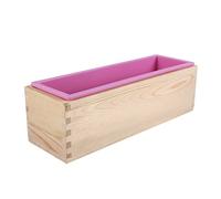 ZenithAur Rectangular Soap Loaf Mold with Included Wood Box Soap Mold, Flexible Silicone Liner for Cold Process, Essential Soap Making Supplies for DIY Projects