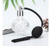 ZenithAur Retro Style Refillable Perfume Bottle: Perfume Atomizer with Unique Carved Pattern, Vintage Grid Style Glass Spray Bottle for Travel (80ml)
