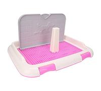 ZenithAur Reusable Dog Potty Tray, Indoor Puppy Potty Solution with Pee Baffle, Nice for Dog Training and Preventing Messy Floors (Rose)