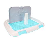 ZenithAur Reusable Dog Potty Tray, Indoor Puppy Potty Solution with Pee Baffle, Nice for Dog Training and Preventing Messy Floors (Bleu)