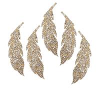 ZenithAur Rhinestone Iron-On Patches with Leaf Design for DIY Clothing Embellishments, Jackets, Jeans, Bags, Hats, and Various Craft Project Appliques (Yellow)