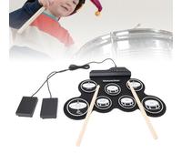 ZenithAur Roll Up Drum Practice Pad, a Portable Drum Pad Machine with Kick Drum Pedal Simulation, Realistic Sound and Headphone/Speaker Output for Quiet Learning