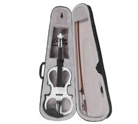 ZenithAur Silent Electric Violin with Integrated Preamp Professional 4/4 Full Size with Solid Wood Body Includes Headphones and Case for Stage Performance and Quiet Practice (White)