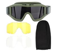 ZenithAur Ski Anti Dust Goggles, Anti Fog Eye Protection Glasses, Polycarbonate Protective Goggles for Outdoor Sports and Skiing (Green)