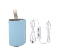 ZenithAur Travel Bottle Warmer with USB Power Input for On-The-Go Feeding, Maintains Constant Temperature, Foldable Infant Feeding Bottle Warmer Sleeve (Blue)