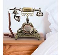 ZenithAur Vintage Desktop Telephone for Home - Classical European Dial Phone, Retro Antique Landline Telephone for Stylish Home Decoration