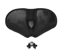 ZenithAur Wide Bike Saddle with Absorbing Balls for Electric/Mountain Bikes Enhanced Hip Support Comfortable Bike Seat in Brown PU Leather (Black)