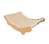 ZenithAur Wooden Cat Hammock Chair with Integrated Sisal Scratching Surface for Indoor Lounging, a Comfortable Wooden Cat Rest Bed for Most Cat Breeds (M)