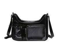 ZenithAura Black Women's Shoulder Bag Pin Advertisement Lovely Loop Anime Hanging Bag Sweet Y2K Everyday Coquette