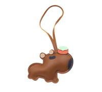 ZenithAura Keychain Capybara, Cute Pocket Charm Funny, Lucky Bringer Pendant Made of PU Leather for Bags, Keys, Kids and Women (Brown, 8x 6 cm)