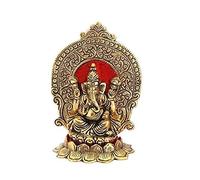 ZenithCart Lord Ganesha Statue Sitting on Lotus Flower and Giving Blessing Idols | Beautiful Idol Symbolizing Wisdom, Prosperity, and Divine Blessings