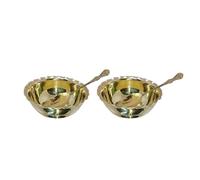 ZenithCart Premium Pure Brass Serving Bowls with Spoons for Dining, Pooja, and Gifts | Ideal Gift for Weddings, Housewarmings & Festivals | Brass Katori | Set of 4