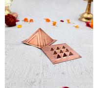 ZenithCart Pure Copper Vastu Pyramid with Base - 9 Pyramid Plate for Vastu Dosh Remedy | 2.9 Inch Copper Pyramid for Home & Office, Feng Shui Energy Balancer