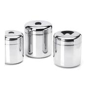 ZenithCart Stainless Steel Vertical Utility Canisters | Ubha Dabba/Storage Containers | Set Of 4 (125Ml,160Ml,200Ml,280Ml)