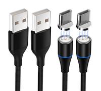ZenithCove 2Pack Magnetic USB C Fast Charging Cable, 2M USB to Type C Cable | 360° Rotation Data Transfer & Charger 5A Nylon Braided Magnet Phone Charger Cord for Smartphone Tablet Laptop Type C Devices