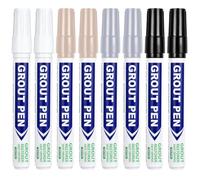 ZenithCove 8 Pack Grout Pens, White Grey Black Cream Tile Paint Markers | Tiles Grout Pen Wall Repair Pens Tile Grout Reviver Pens for Restoring & Protecting Tile Grout in Bathrooms & Kitchens