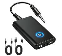 ZenithCove Bluetooth 5.3 Transmitter Receiver, 2-in-1 Wireless Audio Adapter 3.5mm Jack with 8H Long Battery Life Low Latency Noise Cancellation for PC TV Airplane Headphones Speakers Home Stereo Car