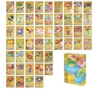 Zenithle Pack of 50 Cartoon Cards Silver Gold Rare Card Set, Trading Card Game No Duplicates Caricatures Comics Trading Cards Including Various Rare Foil Cards