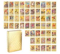 Zenithle Pack of 55 Cartoon Cards Silver Gold Rare Card Set, Trading Card Game No Duplicates Cartoons Comics Trading Cards Including Various Rare Foil Cards (A Gold)