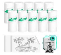 ZenithQuest 10 Rolls Self-Adhesive Thermal Printer Sticker Paper, 57mm x 25mm White Coated BPA-Free Thermal Rolls for Mini Pocket Printers & Instant Cameras