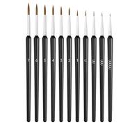ZenithQuest 11 Piece Fine Detail Paint Brush Set, Professional Miniature Painting Brushes for Models, Canvas Art, Nail Art, Face Painting, 11 Sizes (00000-7) for Beginners & Artists