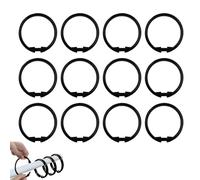 ZenithQuest 12 Pack Black Plastic Shower Curtain Rings, O Shape Smooth Glide Shower Curtain Hooks, Universal Fit for Most Standard Shower Rods, No Tools Required